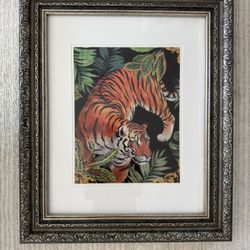 Gold Glit Bardot Champagne Frame And Tiger Print 25”