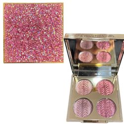 Revolution Pro Crystal Eye Quad Pink Topaz Eyeshadow Palette Lightly Swatched