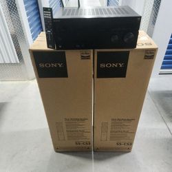 Sony Multi Channel AV Receiver Str-DN1070 w/Remote, Bundled with 1 Pair of Sony SS-CS3 - Floor Standing Speakers