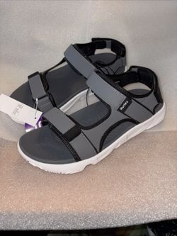NWT Hurley Men's Gray Adjustable Straps Sandals Logo Comfortable Footbed Size 9