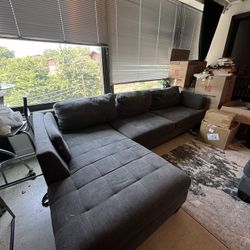 Sectional With ottoman couch 