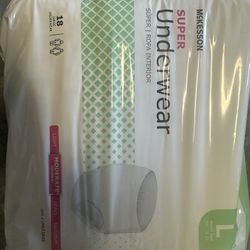 15 Packs 18 McKesson Large Super Underwear