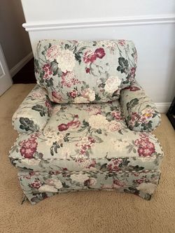 Floral Upholstered Armchair