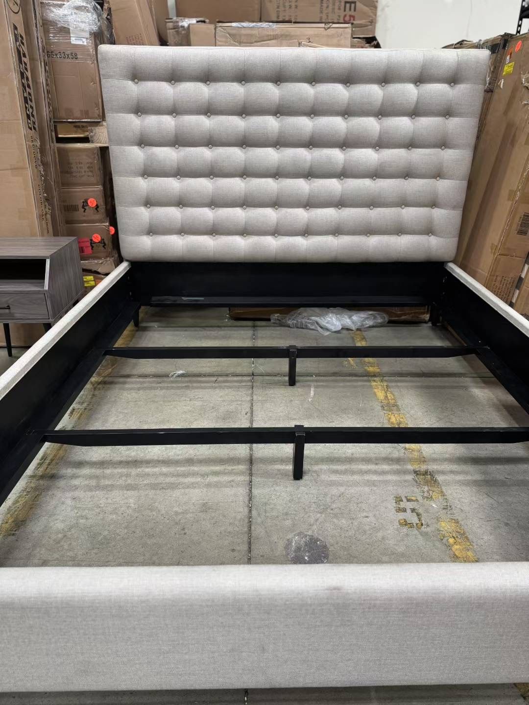 Fabric CK bed frame,$80