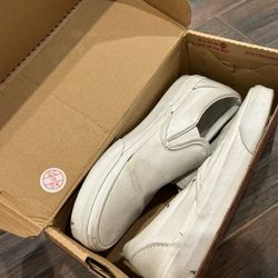 Gently Used Vans White Slip On Shoes 