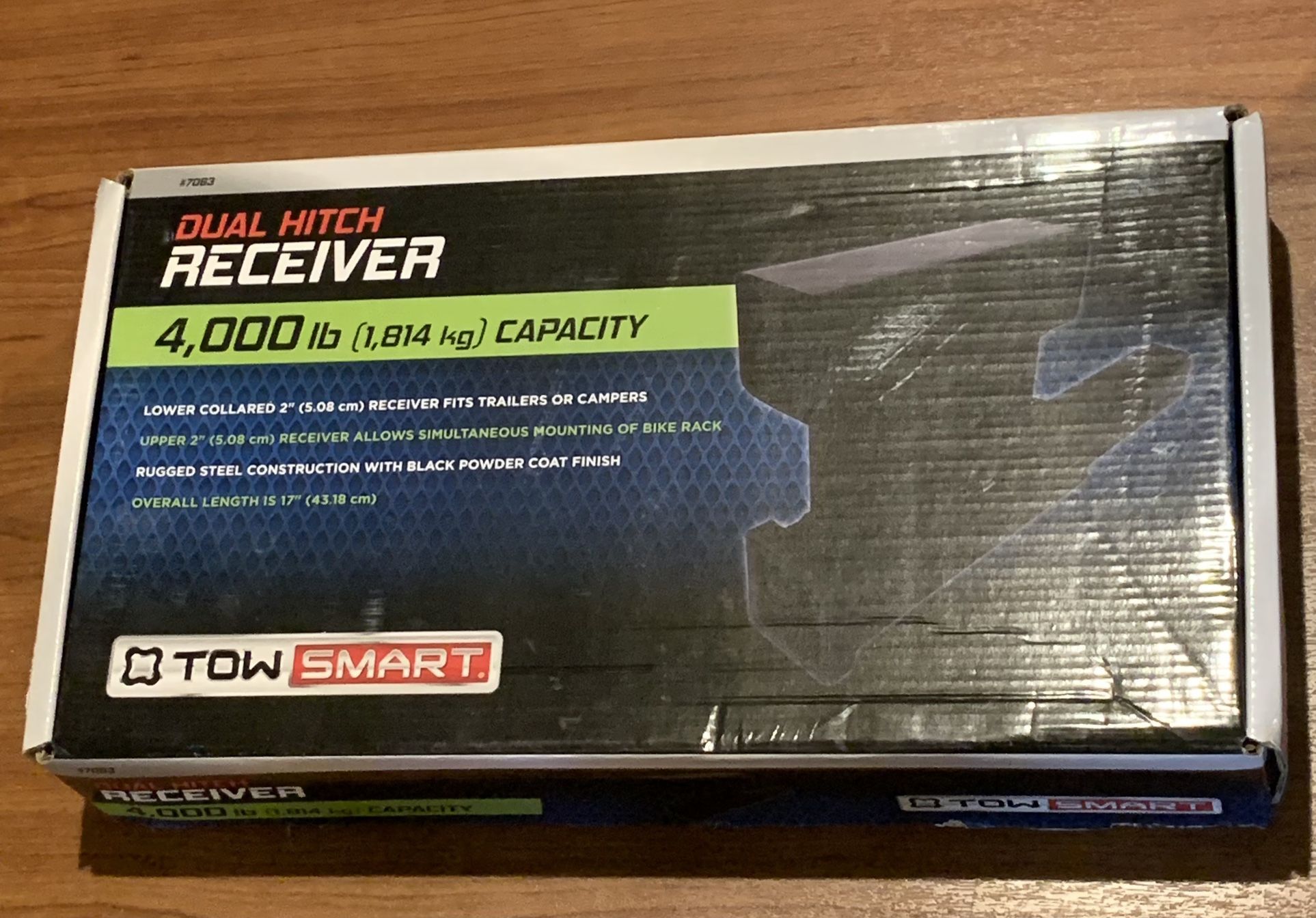 New - Tow Smart 2" Dual Hitch Receiver - 4000 lb (1814 kg) Capacity - 17" Long - Model 7063