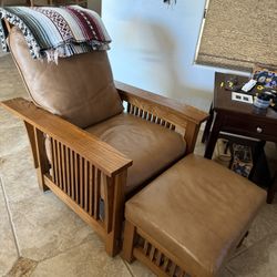 Mission Reclining Chair with Ottoman 