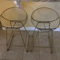 2 Gold Bar Stools
