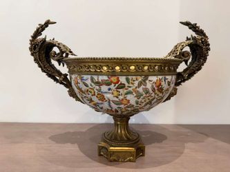 Louis XV Bronze Mounted Chinese Export Centerpiece Bowl or Vase