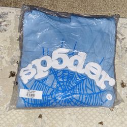 Spider Hoodie Large Light Blue 