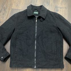 Men’s Dark Gray Pea Coat Jacket Size Medium By Ralph Lauren #15