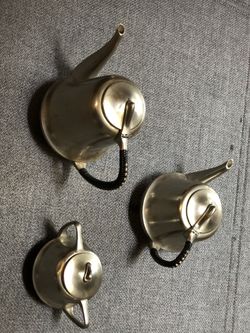 Antique Pewter Coffee, Tea and Sugar container made in Holland - 3 pieces