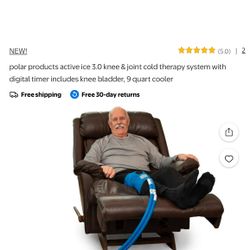 polar products active ice 3.0 knee & joint cold therapy system with digital timer includes knee bladder, 9 quart cooler