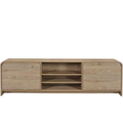 Natural/ Light Beige Wood Finish 70” TV Stand/ Console  (for TVs up to 82")