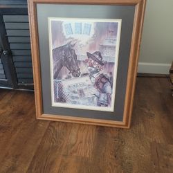 George Crionas Art Horse Raceing Signed
