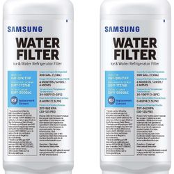 2pack SAMSUNG Genuine Filter for Refrigerator Water and Ice, Carbon Block Filtration, Reduces 99% of Harmful 