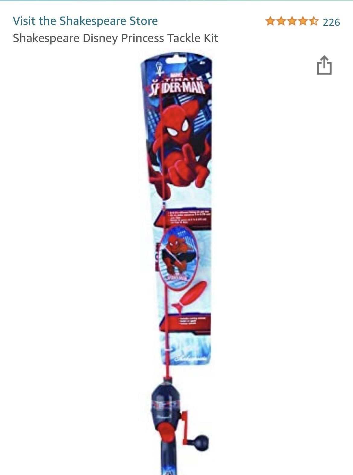 Kids Spiderman Fishing Pole