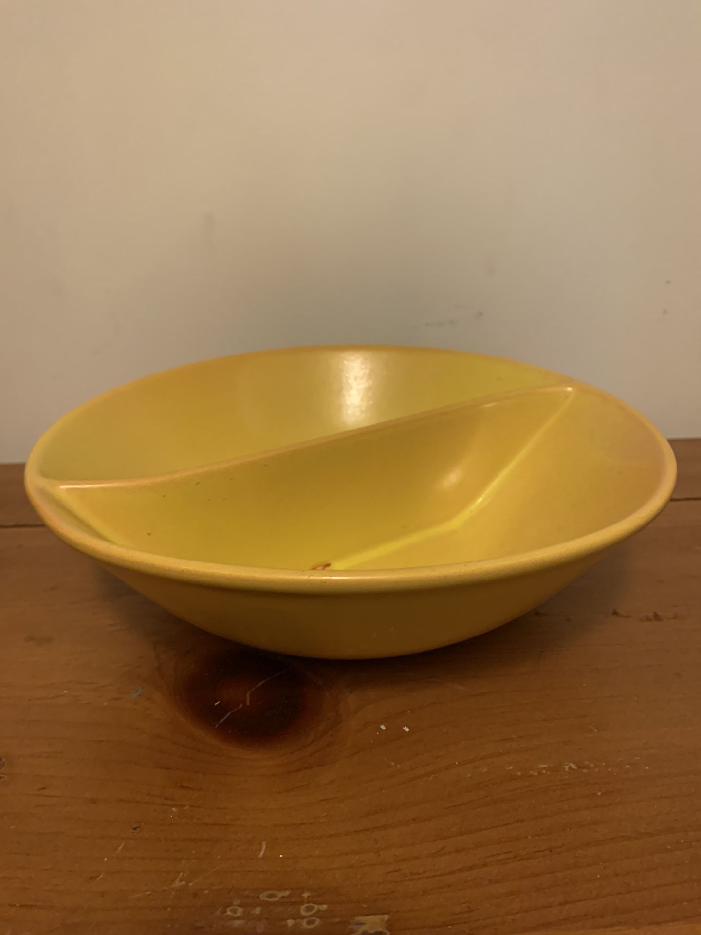 Antique Divided Yellow Bowl