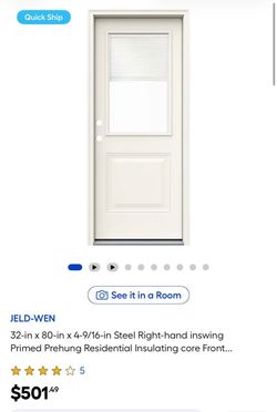 ‼️NEW 32-in x 80-in x 4-9/16-in Steel Left-hand inswing Primed Prehung Residential Door