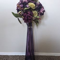Gorgeous Purple Glass Floor Vase 
