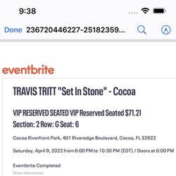 2 VIP Seats For Travis Tritt Cocoa 4/9