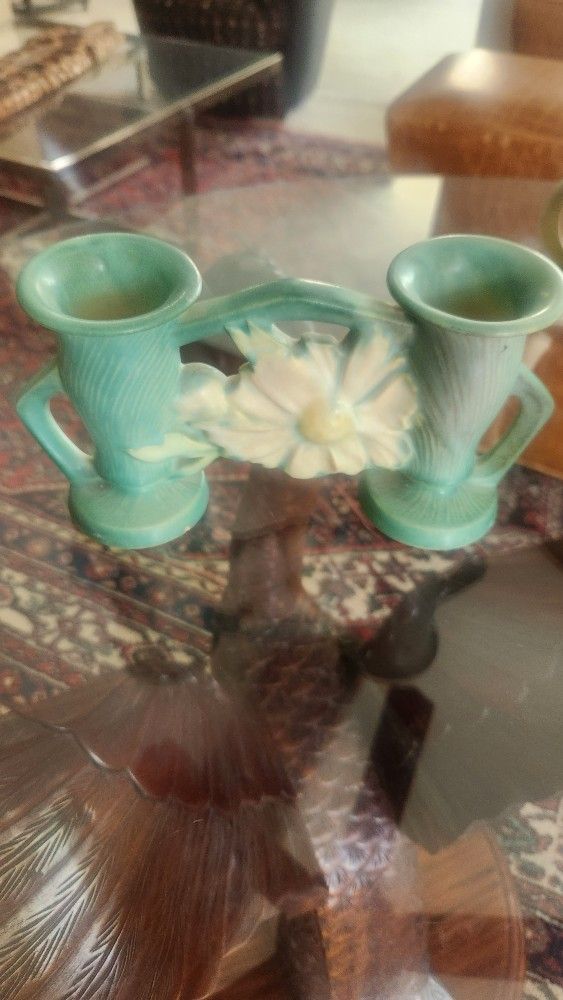 Roseville Pottery/Ceramic Vase Candle Holder