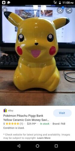 Pikachu coin bank ceramic
