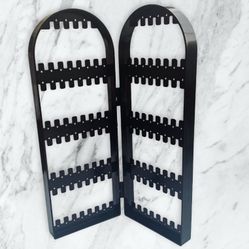 Black Foldable Double-sided Jewelry Holder Organizer Stand
