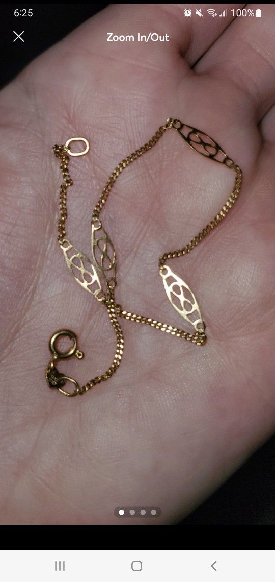 14k Gold Bracelet 7"