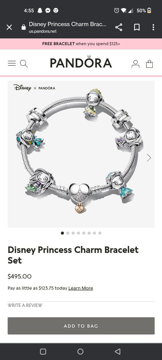 Pandora Disney Princess Themed Bracelet 