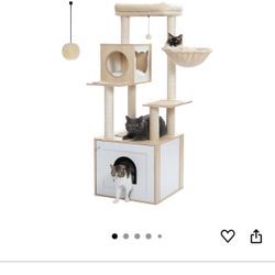 Cat Tree With Hidden Litter Cabinet 