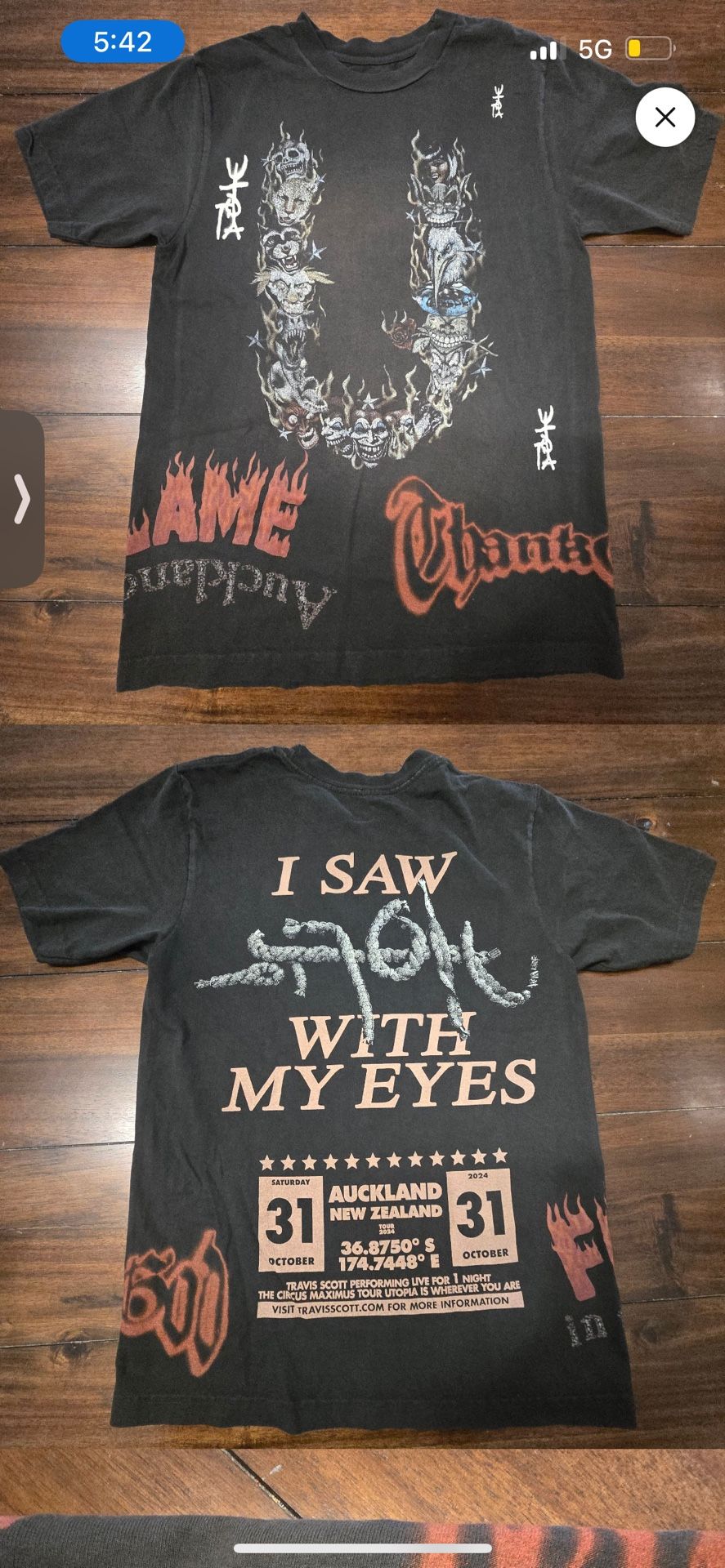 Travis Overseas Tour Shirt Blk Small / White Medium