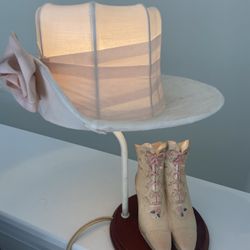 Pink Shoe And Hat Cute Lamp