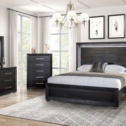 Sleek 5pc Queen Bedroom Set W/LED Lighting $1699