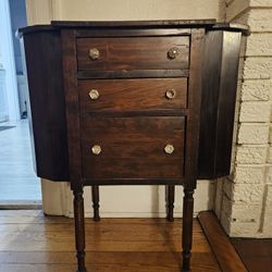 Antique Solid Wood Mahogany Martha Washington Style Sewing Cabinet
