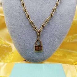 Lock Pendant Hardware Necklace