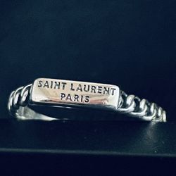 Sterling Silver Saint Laurent Paris Adjustable Ring (.925)