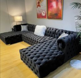 Velvet Chesterfield Style Kortni Sectional Couch Set Only $39 Down Payment 👉 PLEASE ASK FOR JON GREEN WHEN YOU ARRIVE!