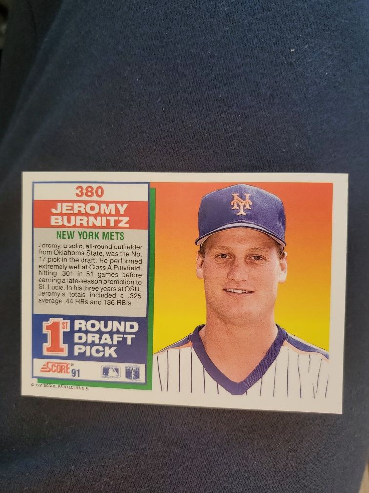 Score 91' Jeremy Burnitz Rookie baseball card