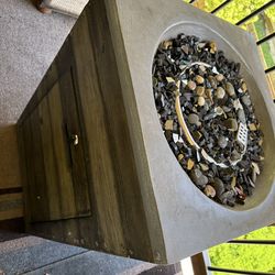 Patio furniture with table heater and table