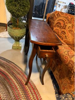 Vintage Wood Console Table with Drawer