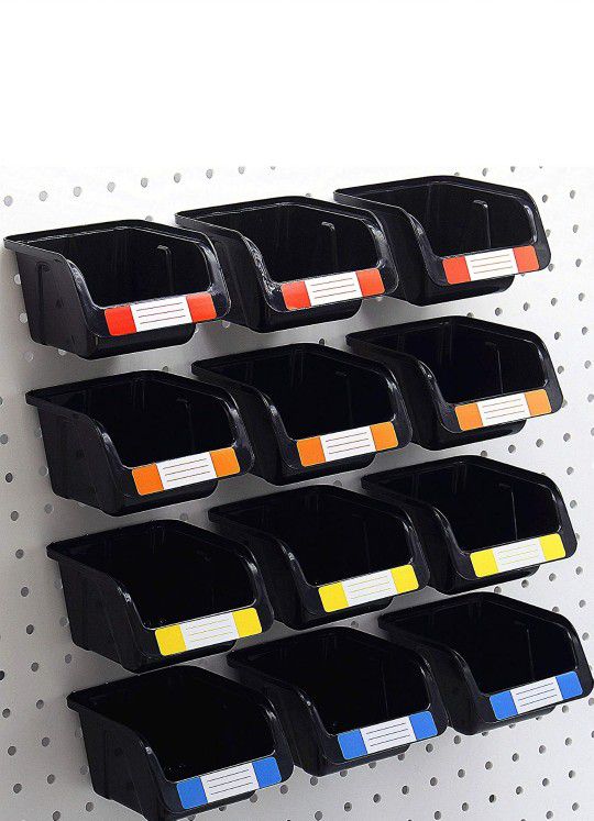 Pegboard Bins Kit 11 PACK Black Pegboard Parts Storage Tool Peg Borad Workbench Bins Organize Hardware