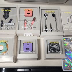 Headphones, Phone, and Wall Chargers