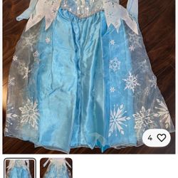 Disney Store Elsa From Frozen Costume Dress Original Size 7/8