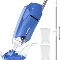 Pool Vacuum for Above Ground Pool: Cordless Handheld Pool Vacuum w/Telescopic