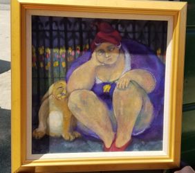 Original paint H. Crandall "old wearing purple "