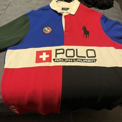 Polo Ralph Lauren Downhill Ski Series Rugby Shirt Size  Color Block