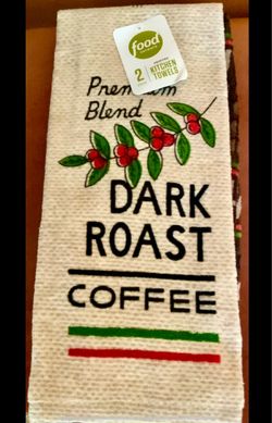2 KITCHEN HAND TOWELS + COFFEE CUP (40% OFF SALE)