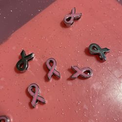 Breast Cancer Ribbon Metal Charm New 