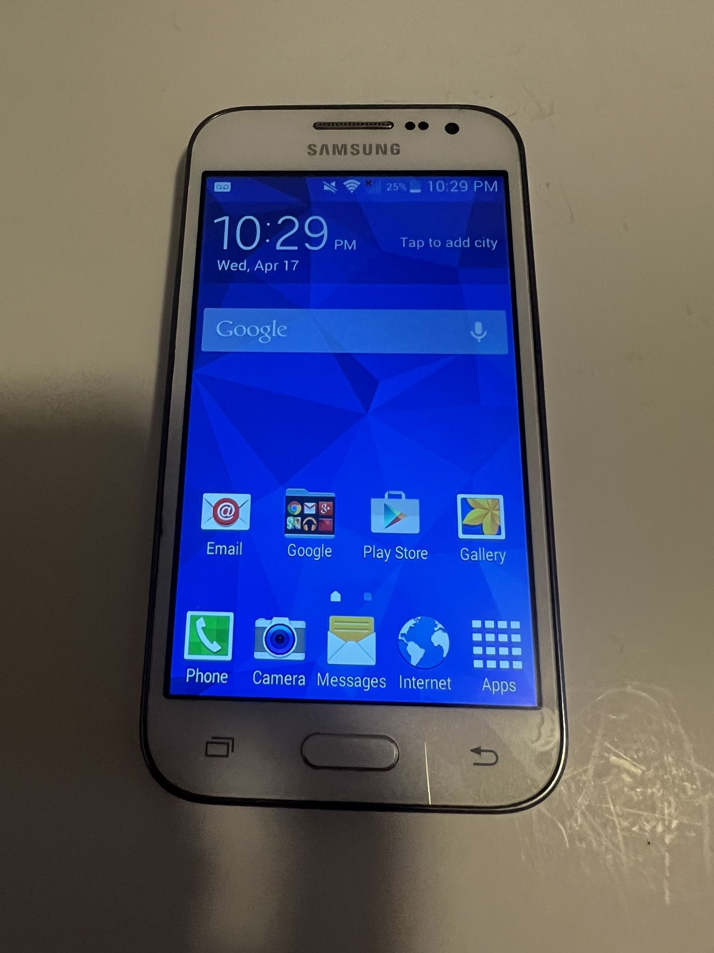 Samsung SM-G360P Galaxy Prevail LTE Trac Mobile Phone White Unlocked Preowned!  